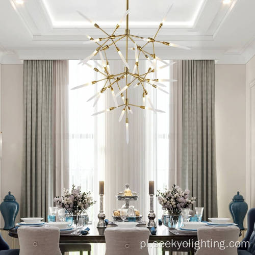 Kitchen Gold Lampy Decor Home Luksusowy salon